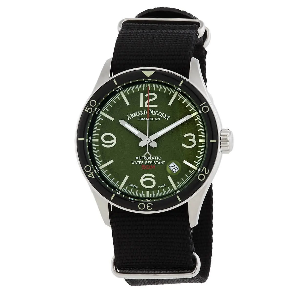 Armand Nicolet M2H Automatic Green Dial Men`s Watch A740HNA-VR-BN22481AANN