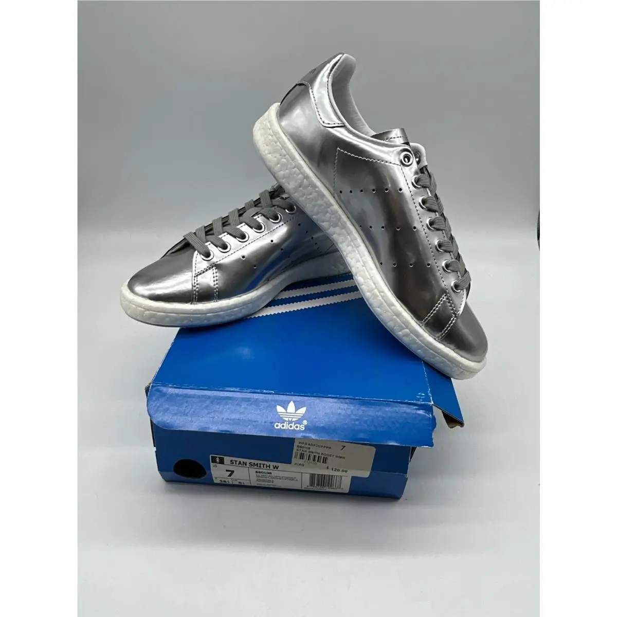 Adidas Originals Stan Smith Boost Metallic Silver Womens - Size 7