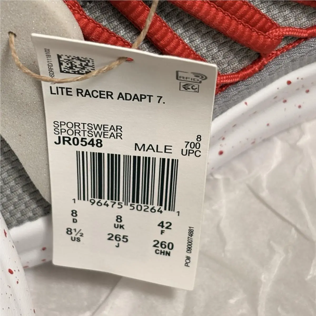 Adidas shoes - adidas Lite Racer - Lite Racer - JR0548 - Gray Red White 2