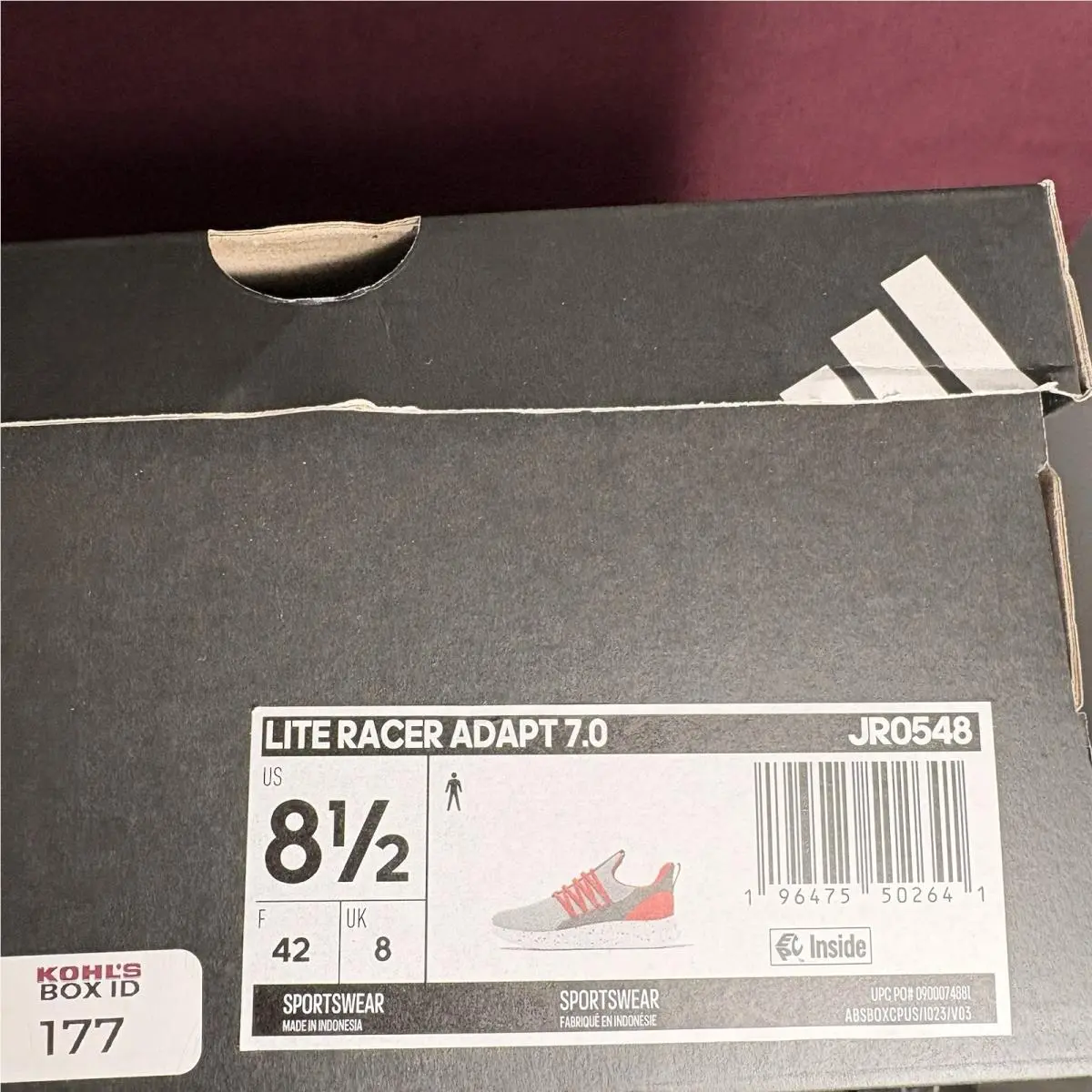 Adidas shoes - adidas Lite Racer - Lite Racer - JR0548 - Gray Red White 3