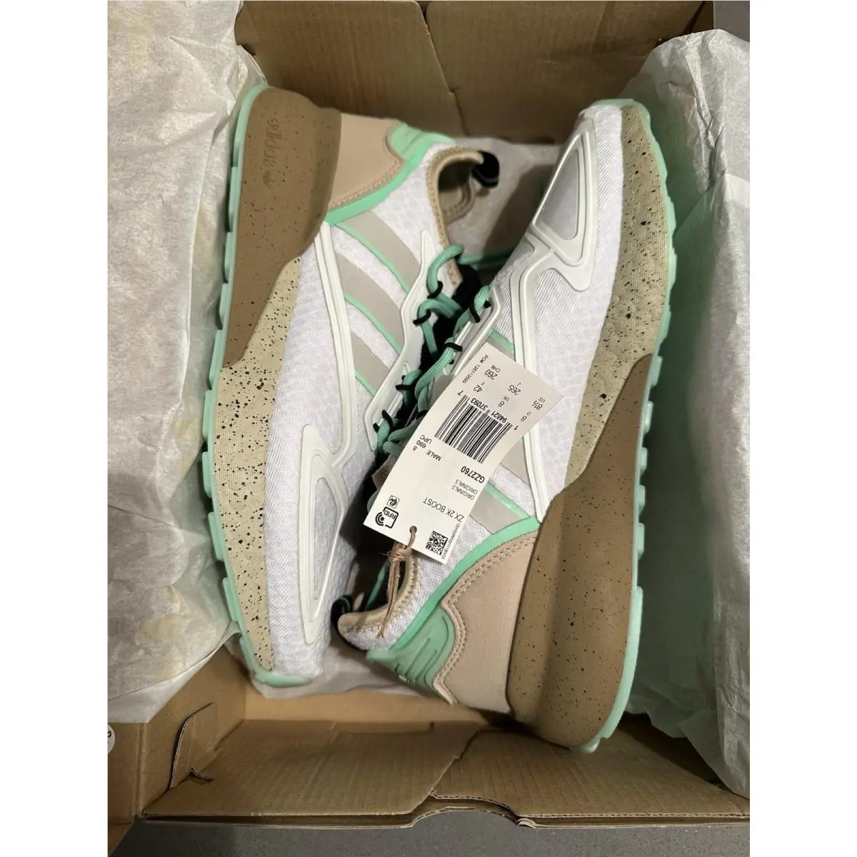 Adidas shoes - adidas ZX 2K Boost - Boost - GZ2760 - White, Manufacturer: Cloud White/Glory Mint/Core Black 0