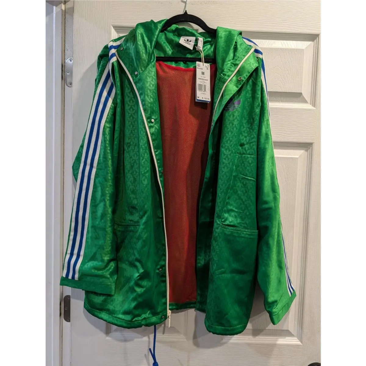 Adidas Windbreaker Mens M Adicolor Heritage Green Jacket Oversized IB3440