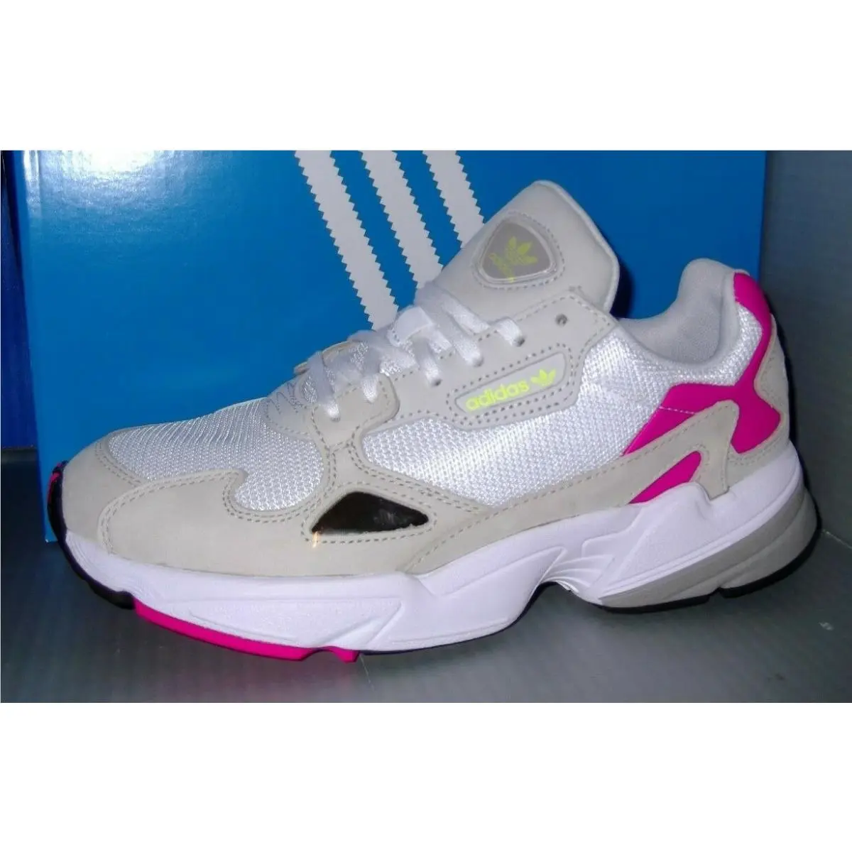 Womens Adidas Falcon W in Colors White / Brown / Greone Size 8