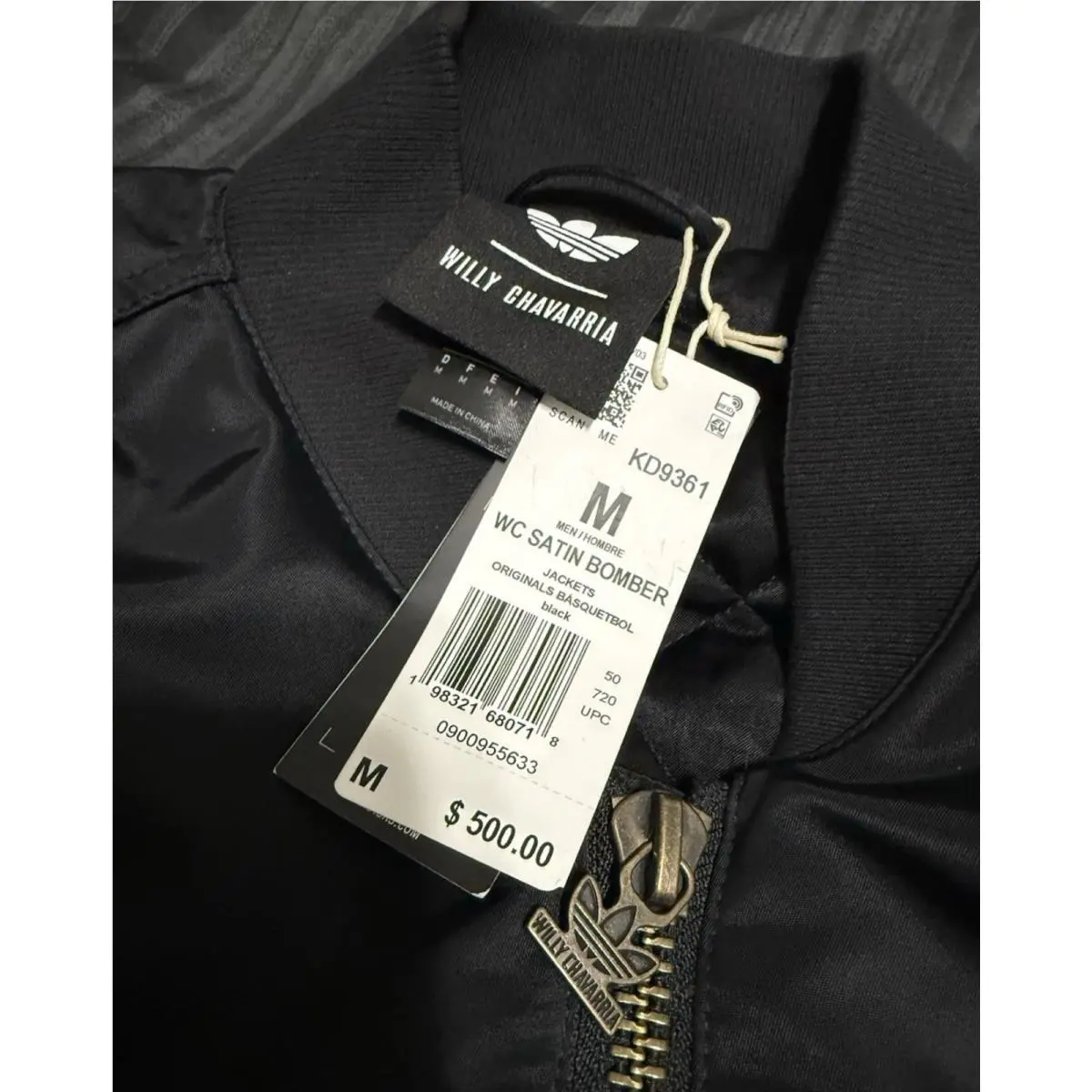 Adidas clothing - WC SATIN BOMBER - SATIN BOMBER - KD9361 - Black (UPC: 198321680718) 2