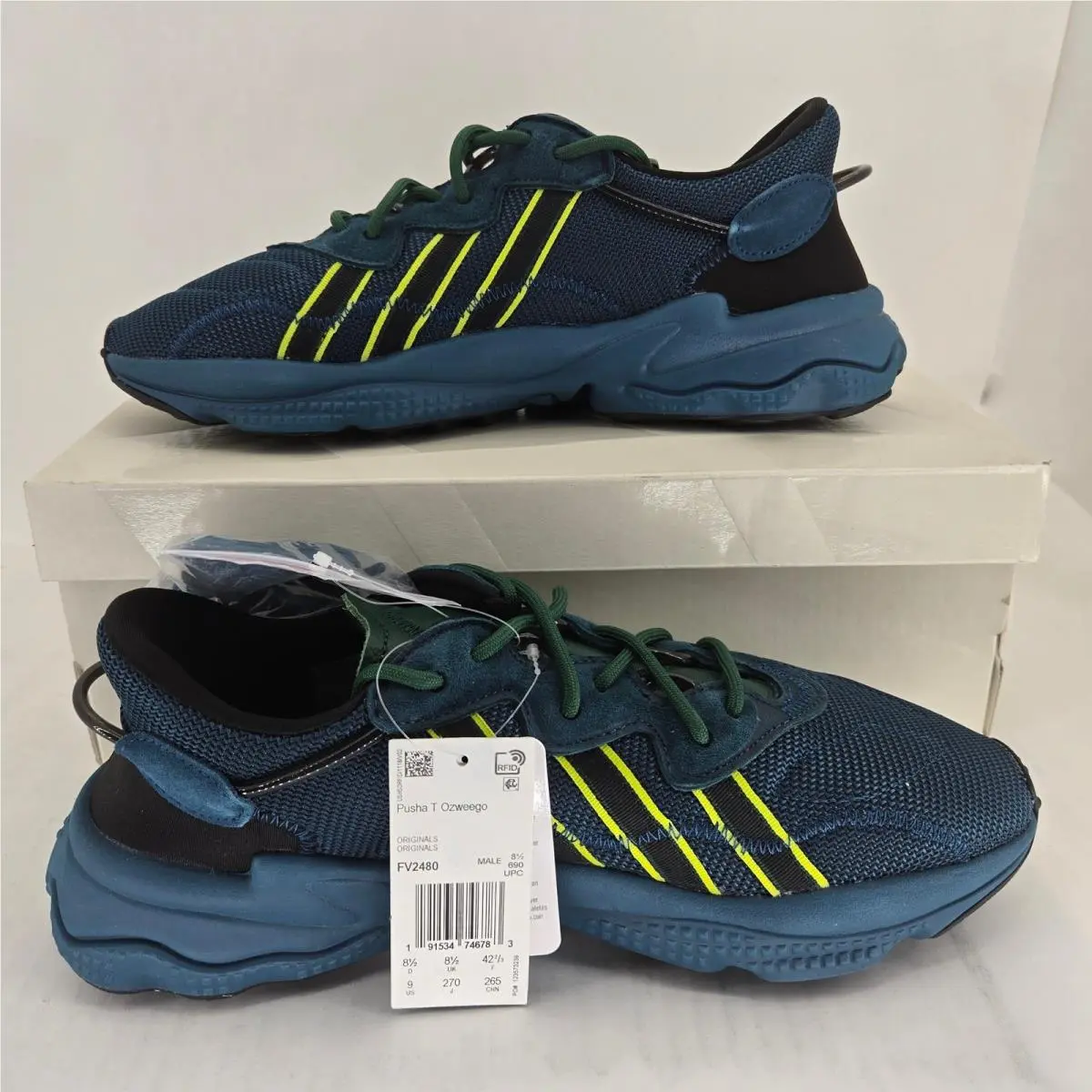 Adidas Ozweego Pusha T King Push Tech Mineral Blue Green FV2480 Mens Size 9