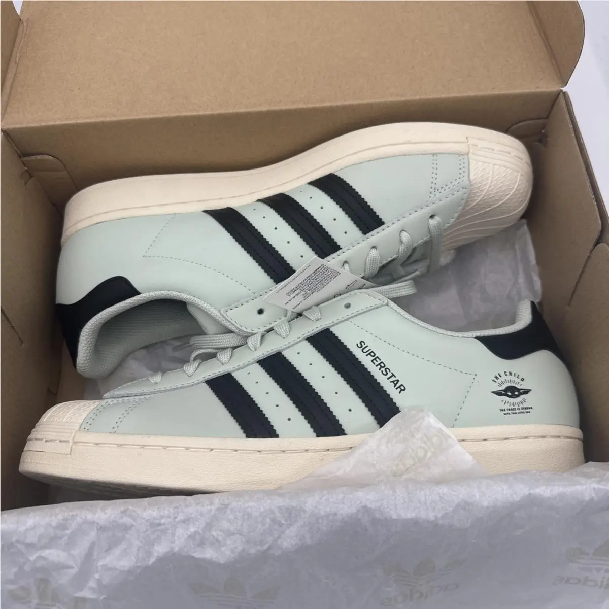 Adidas Superstar Star Wars Mandalorian The Child Grogu 50th Anniv Men Size 10.5