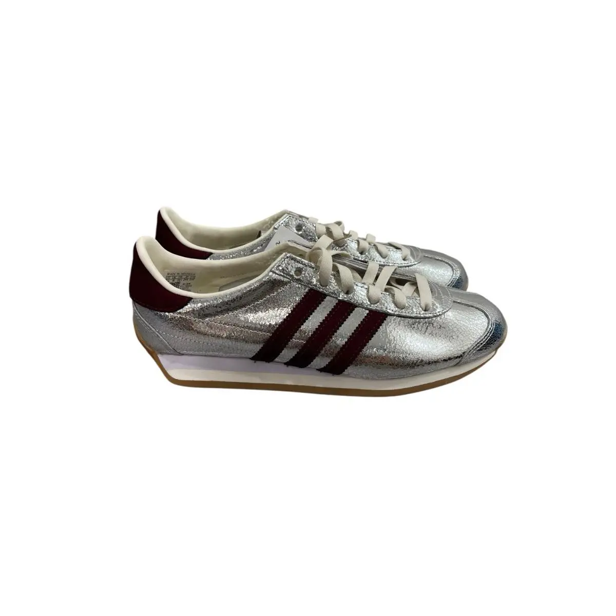Adidas Originals Country OG Silver Metallic Maroon Women`s Size 7.5