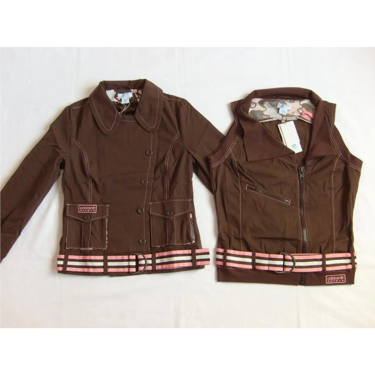Adidas Original Safety Women 3 Pieces Brown/pink Suit. Size L