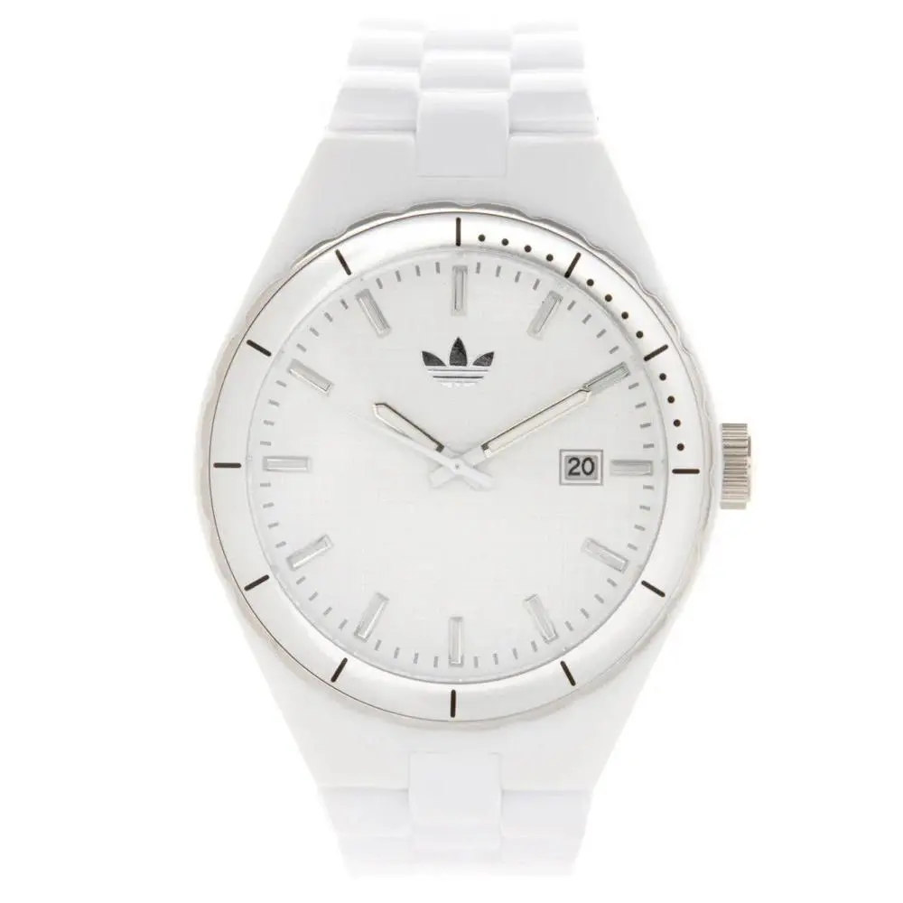 Adidas White Silver Resin Strap Date Cambridge Watch ADH2025