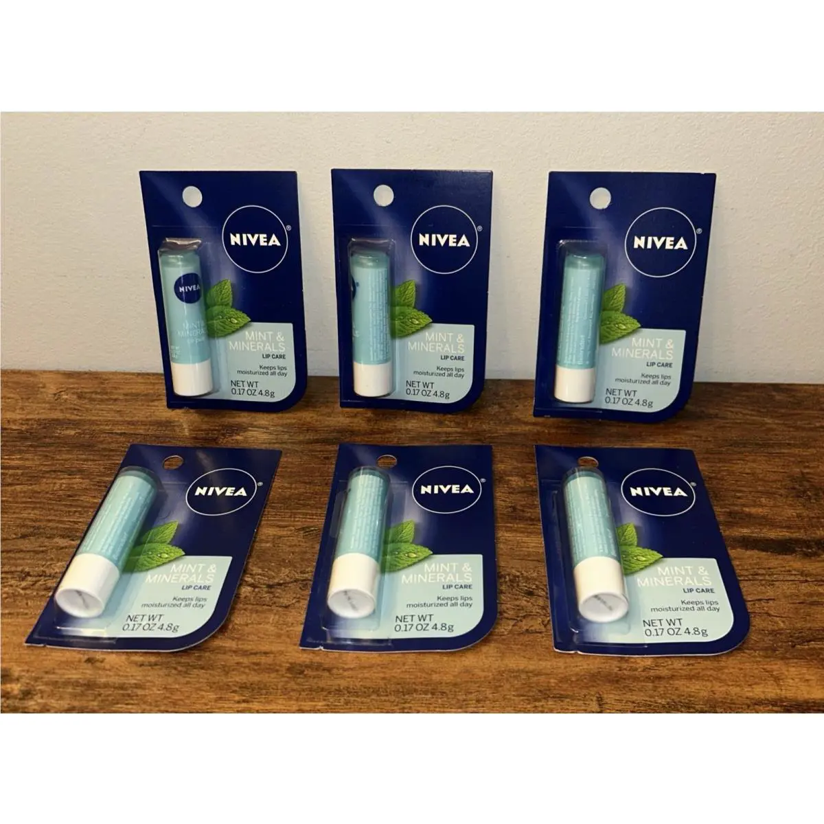 Lot of 6  Mint Minerals Lip Care - 0.17 oz by Nivea