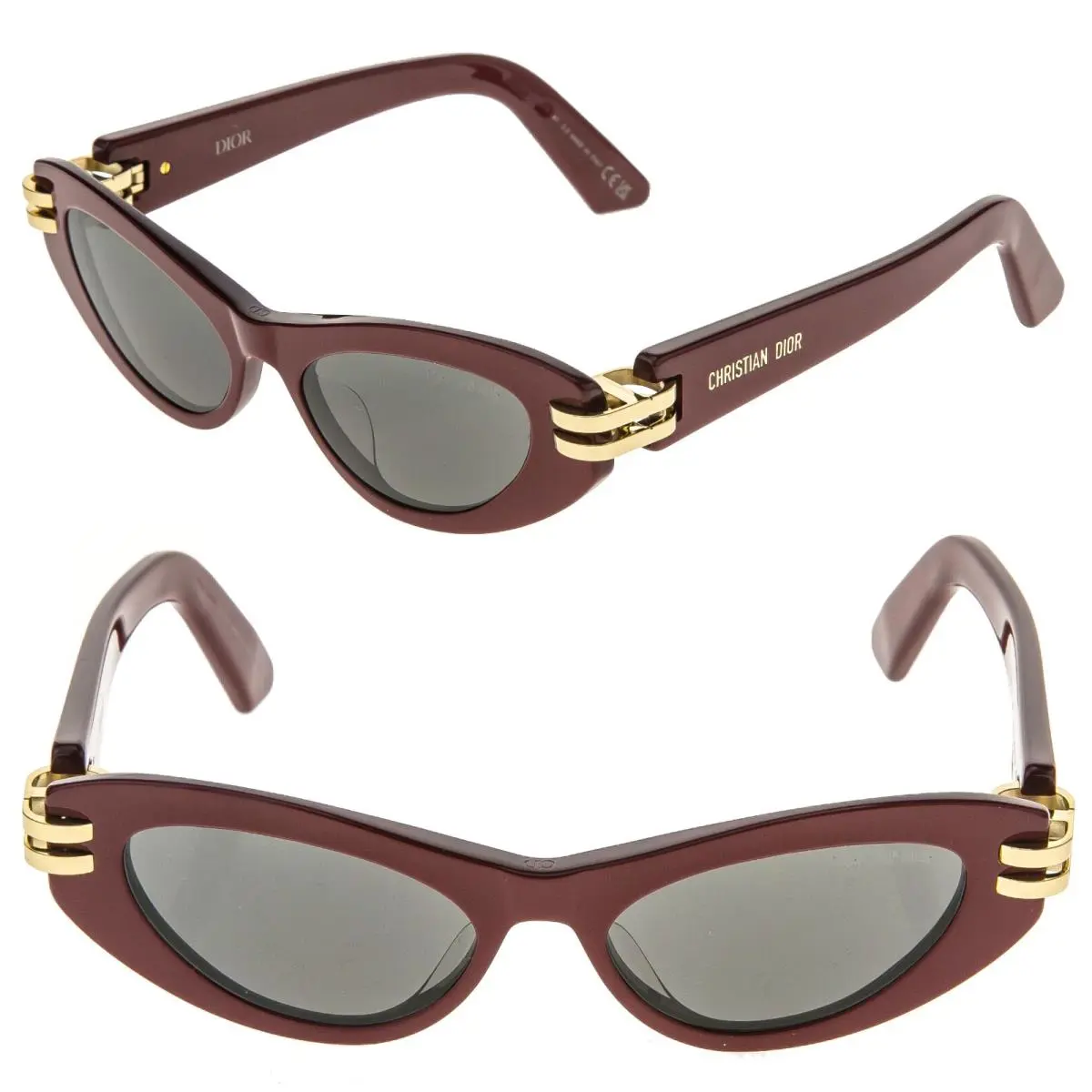 Christian  Cdior Red Gold B1U CD Chain Cat Eye Retro Sunglasses CD40142U by Dior