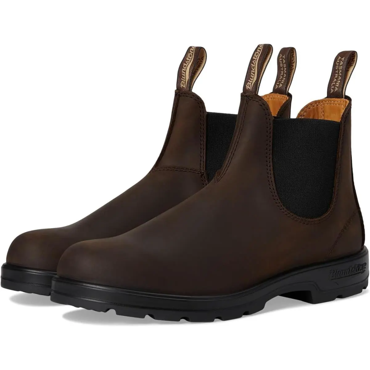 Blundstone 2340 Boots Men`s 7.5 Brown Leather Round Toe Ankle Chelsea HAWK1456