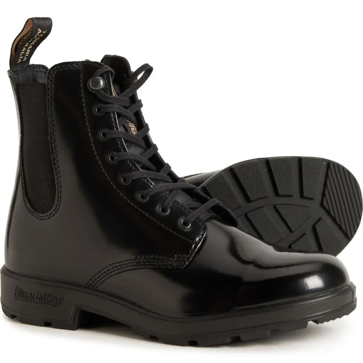 Blundstone 2219 Women Boots Sz 7 Originals Lace-up Leather Black Brush - Black