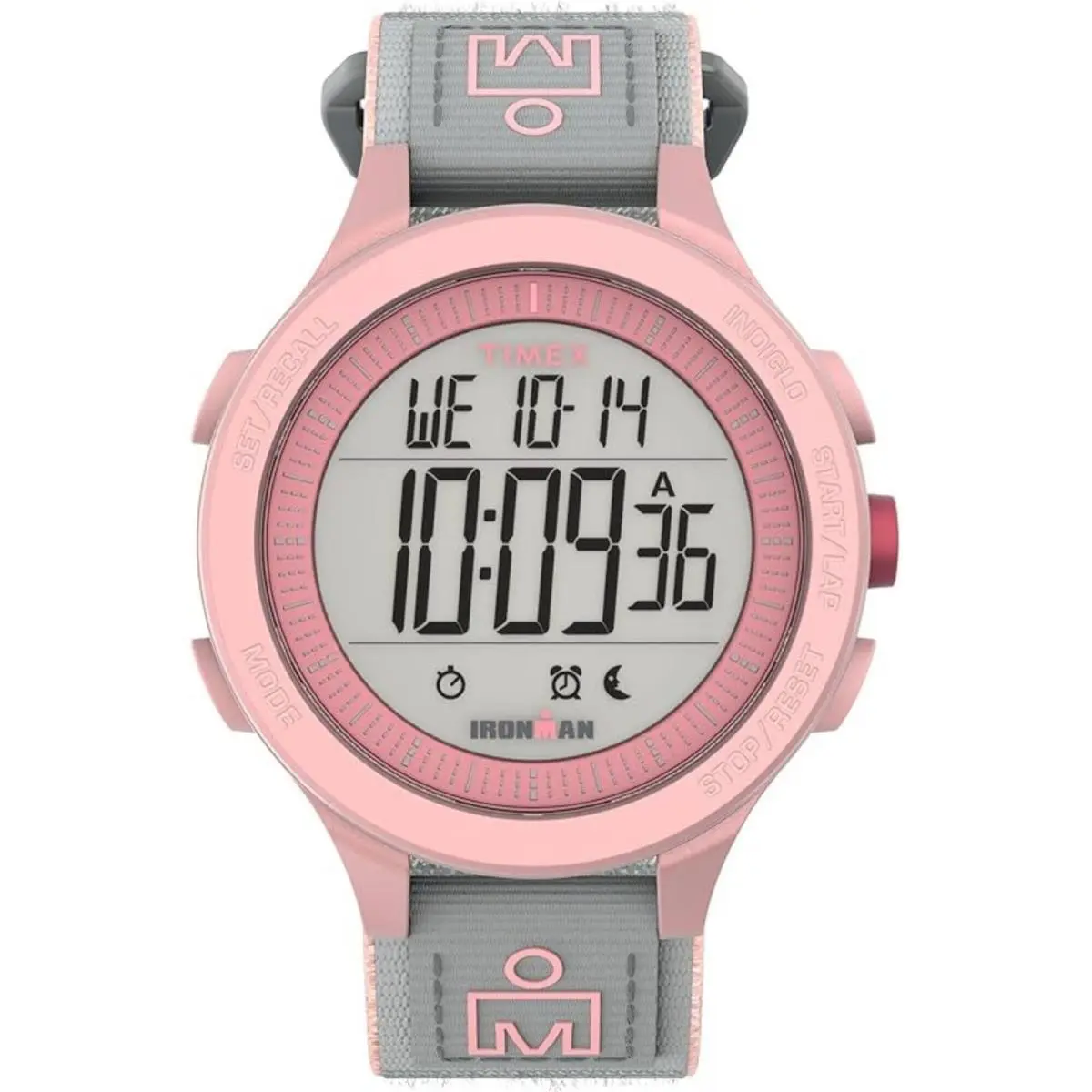 Timex Men`s Watch Ironman Digital Dial Pink and Grey Nylon Strap TW5M64200JT