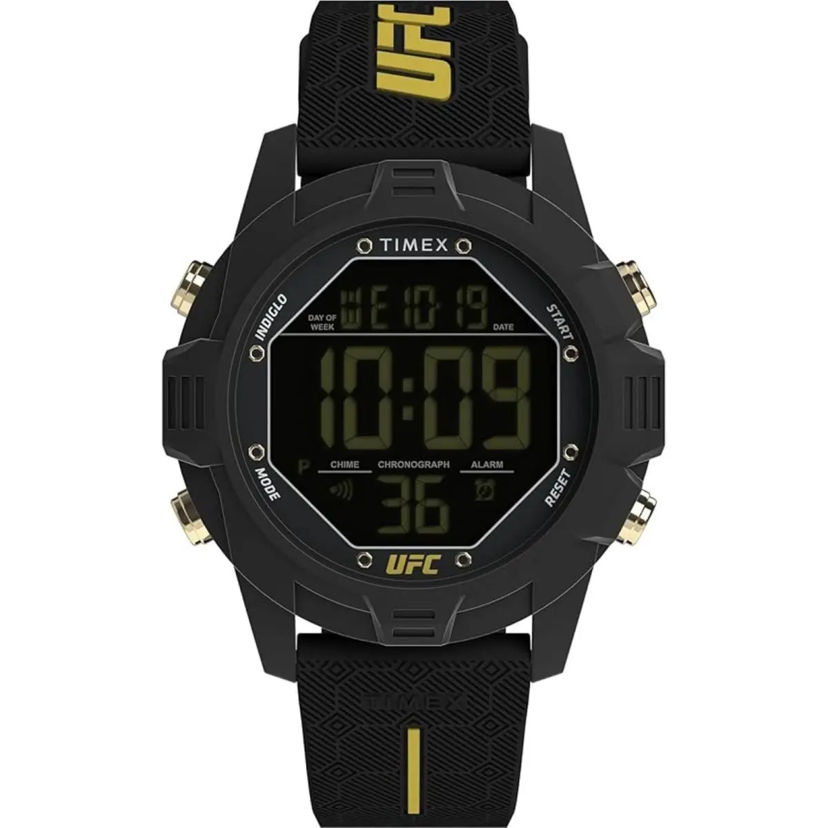 Timex Men`s Watch Ufc Brawler Black Digital Dial Silicone Strap TW2V97900VQ