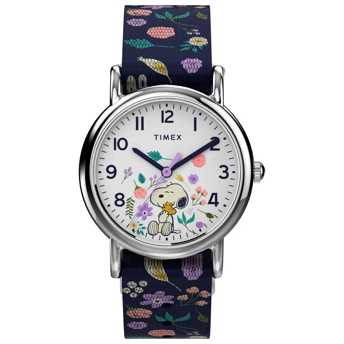 Timex Womens Watch Peanuts Weekender Casual Ladies Blue Floral