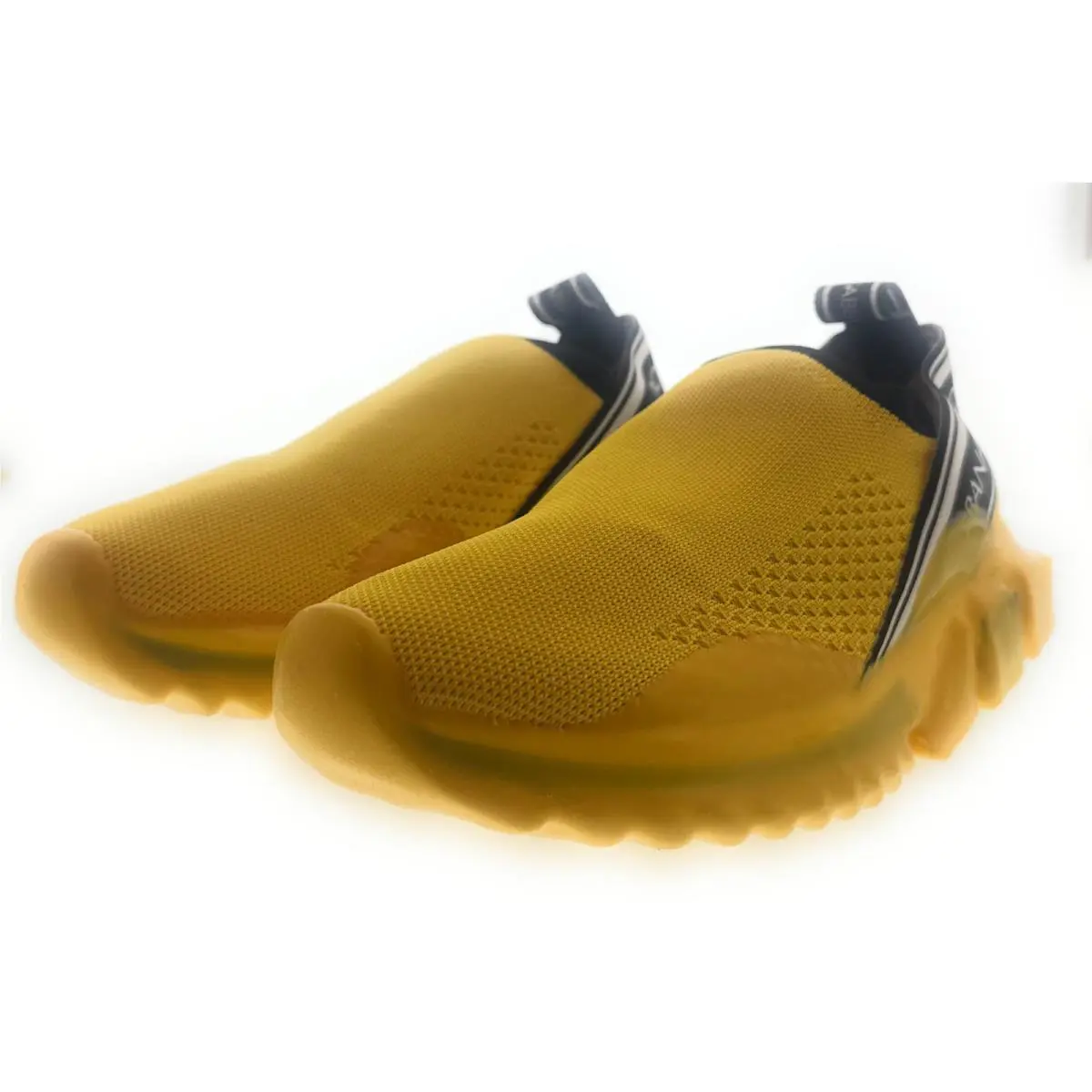 Dolce Gabbana Yellow Knit Gloss Liquid Melt Sole Sneakers-EU36.5