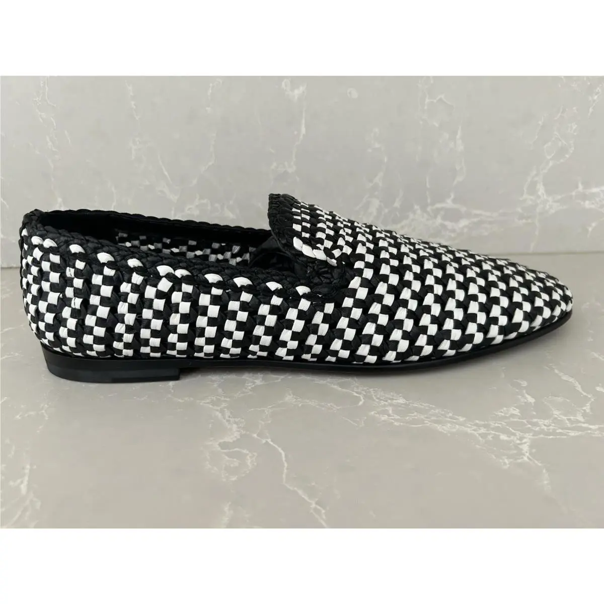 Dolce Gabbana Men’s Woven Leather Slipper Loafers US 10