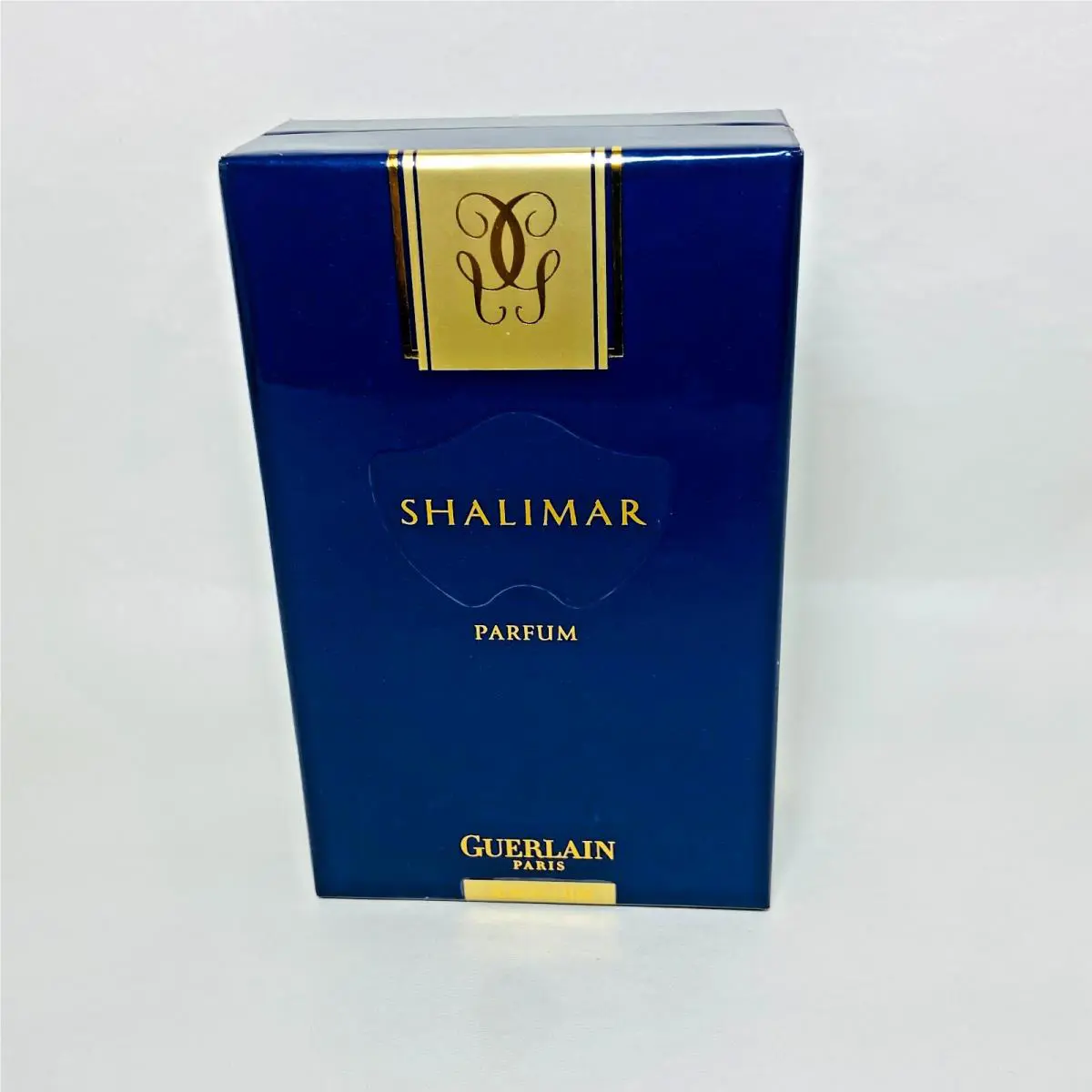 Vintage Shalimar Guerlain Perfume in Blue Velvet Box 1 oz Blue Glass Stopper