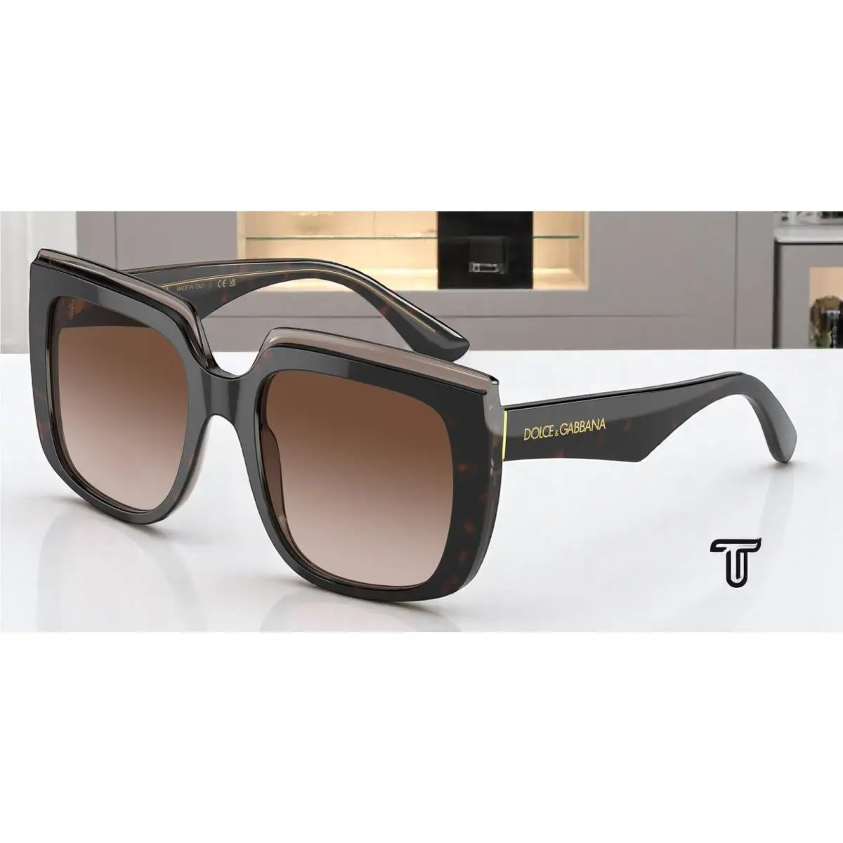 Dolce Gabbana DG4414F 502 13 Havana Trans Brown Grad 54 mm Women`s Sunglasses