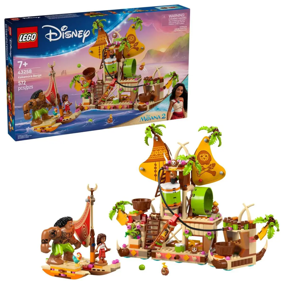 Lego Disney Moana 2 Kakamora Barge Kids Toy - Pretend Play Building Set For