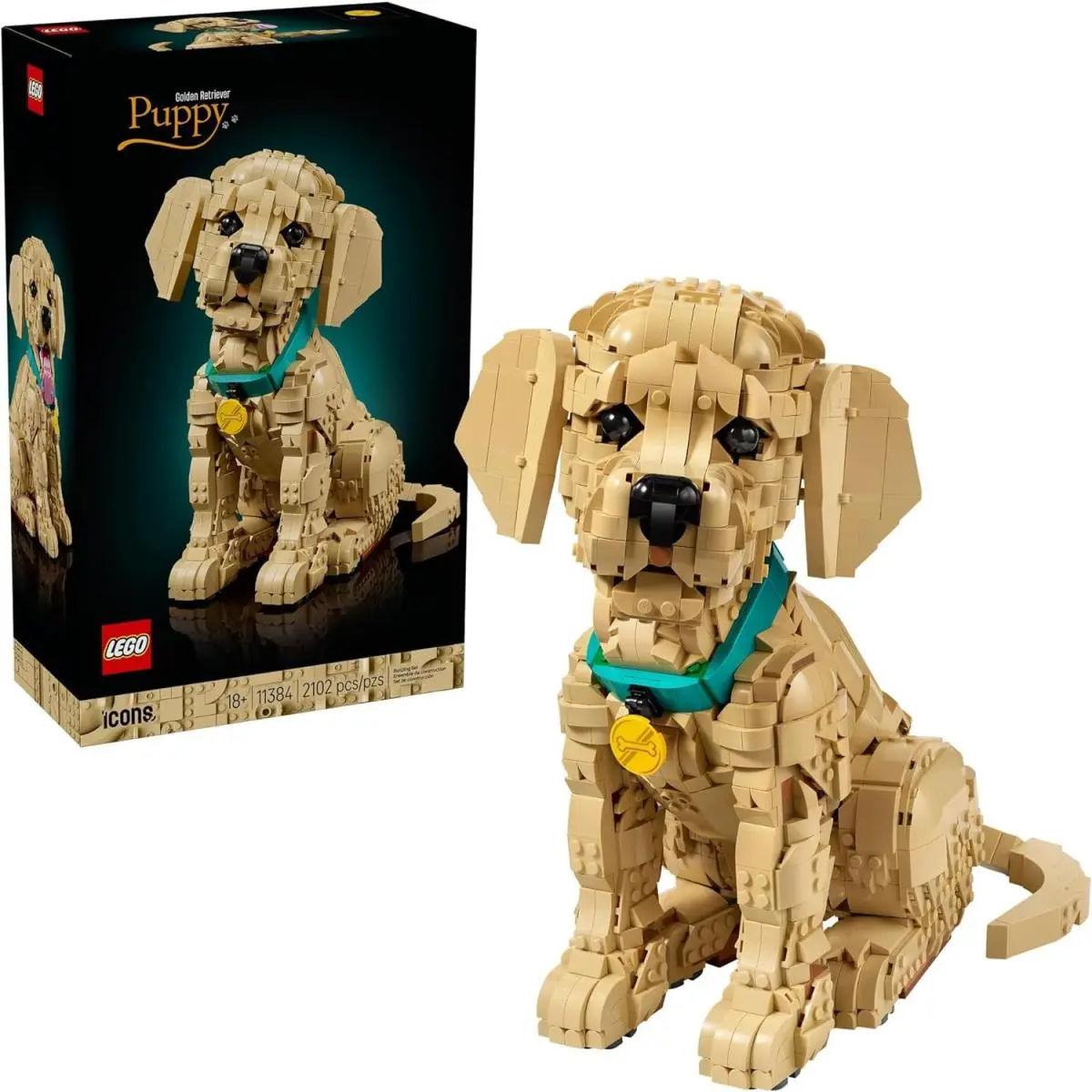 Lego Icons Golden Retriever Puppy 11384 Building Set 2102 Pcs For Adults