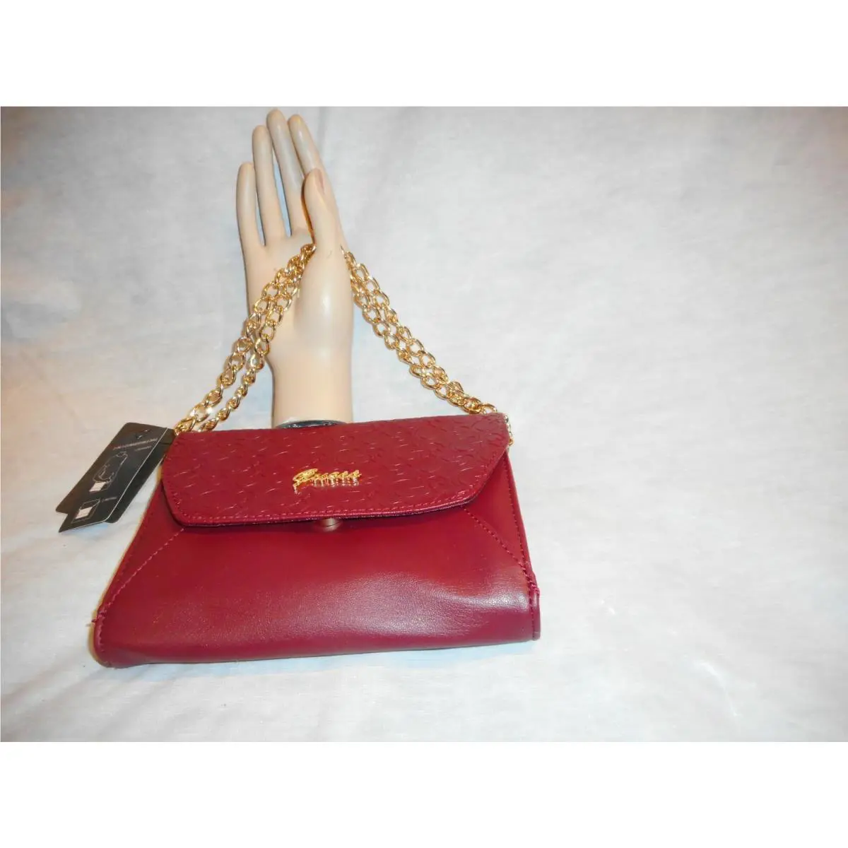 Guess Factory Wine Logo Female Hand Purse 2 IN One Convertible Crossbody