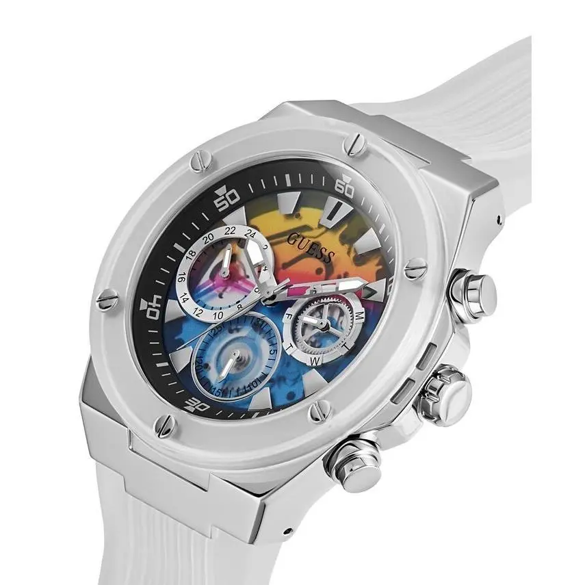 Guess GW0425G4 Silver Tone Case Clear Bio-based Polyurethane Watch