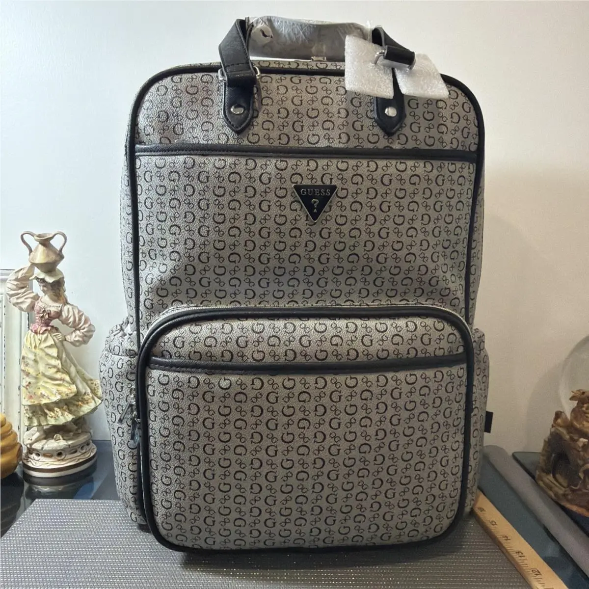 Cute Big Black Guess Designer Lottie Diaper Bag Travel Backpack 18”x15”x9”