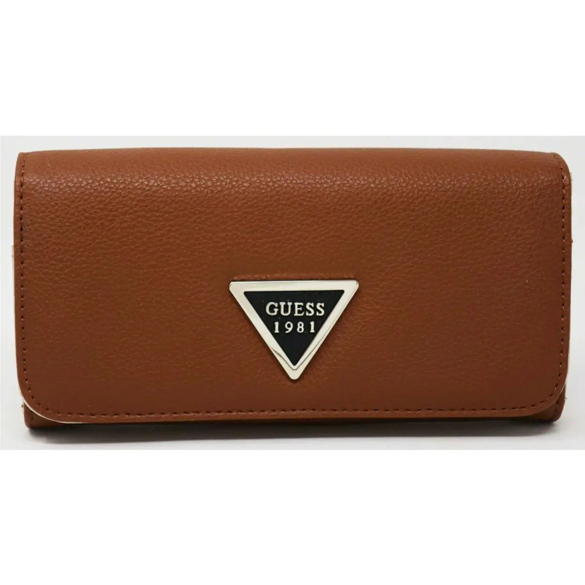 Guess Women`s Lauri Cognac Brown Large Organizer Wallet Clutch + Gift Box