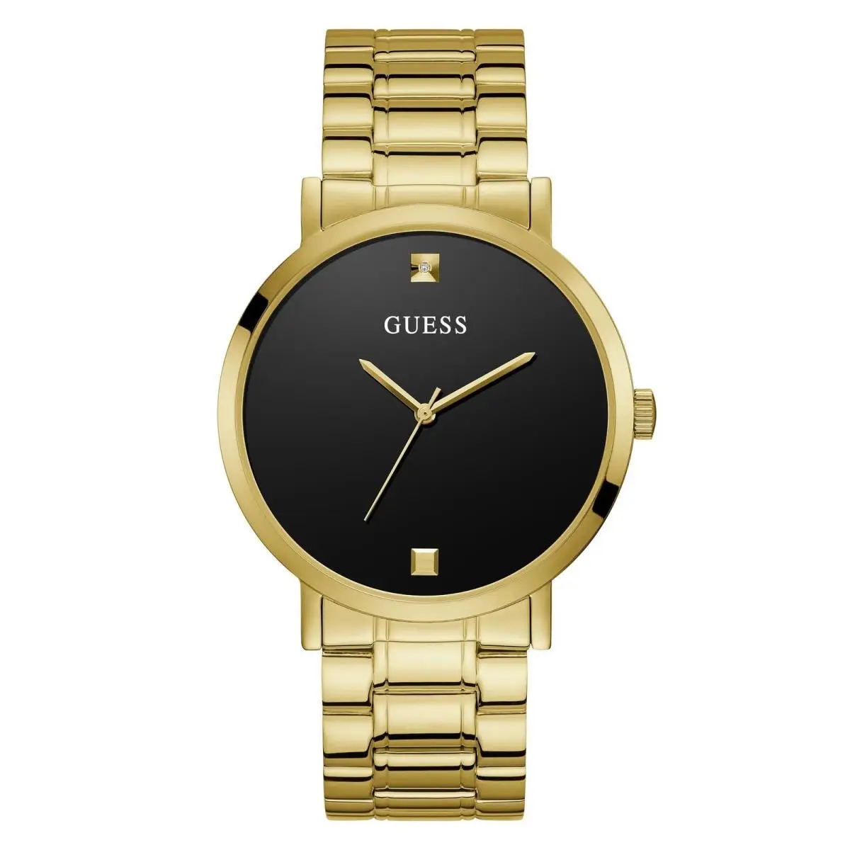 Guess Men Analog Quartz Watch with One Size Gold Tone/gold Tone/black
