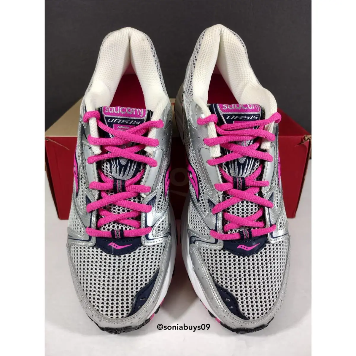 Saucony shoes - Silver/Navy/Pink 5