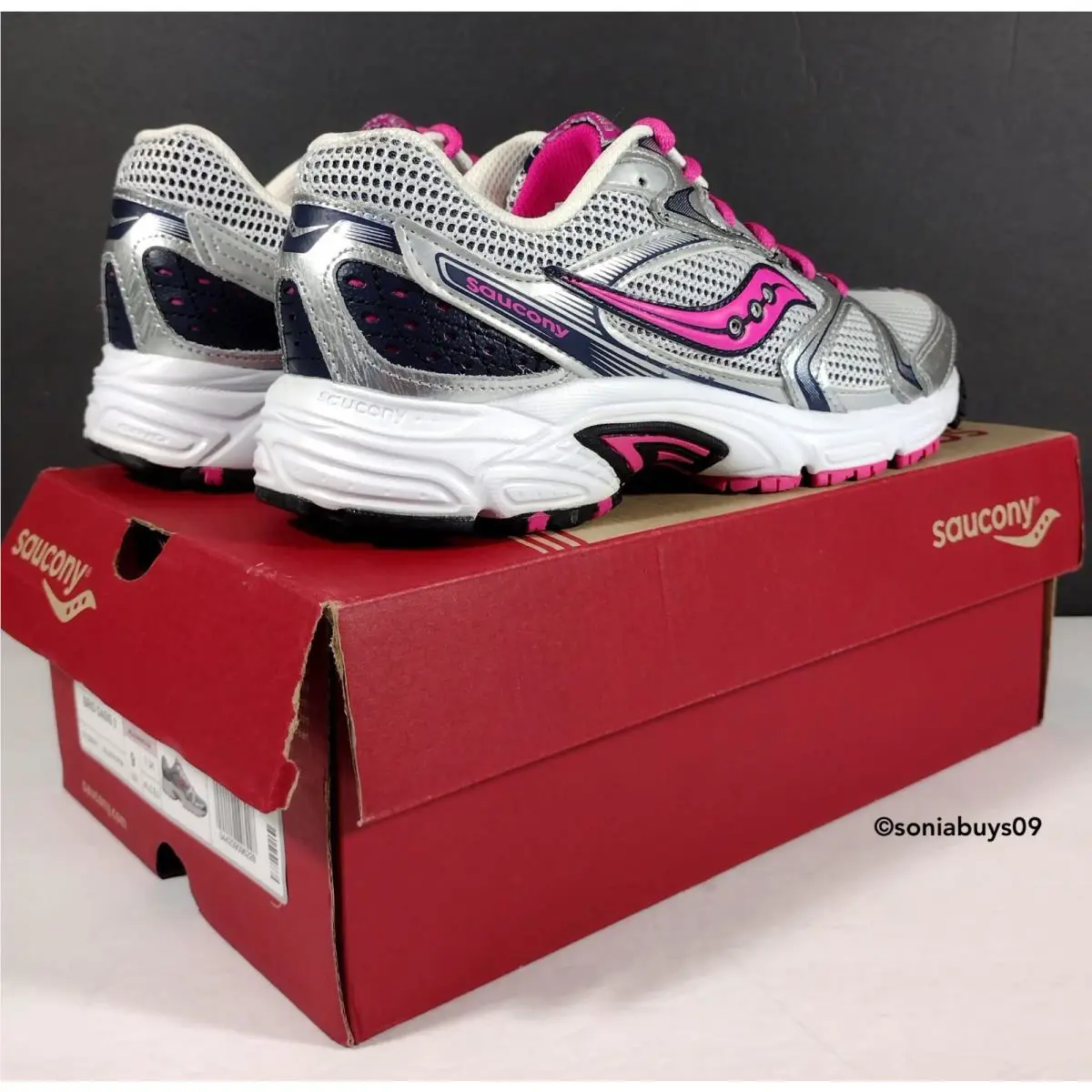 Saucony shoes - Silver/Navy/Pink 16