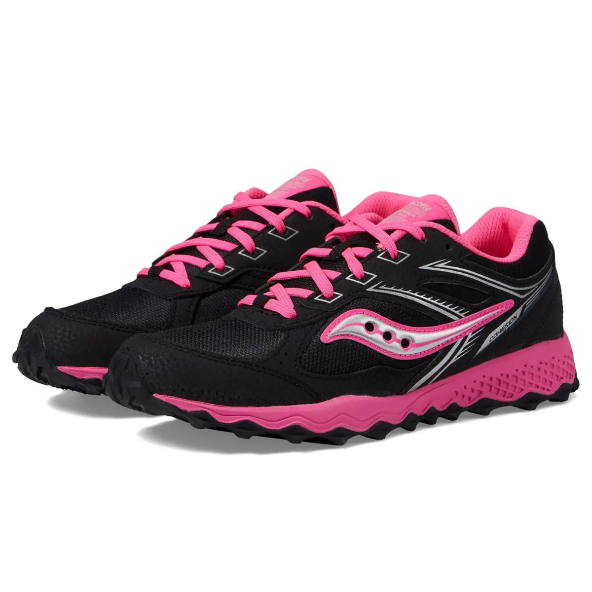 Girl`s Shoes Saucony Kids Cohesion TR14 Ltt Little Kid/big Kid - Black/Pink