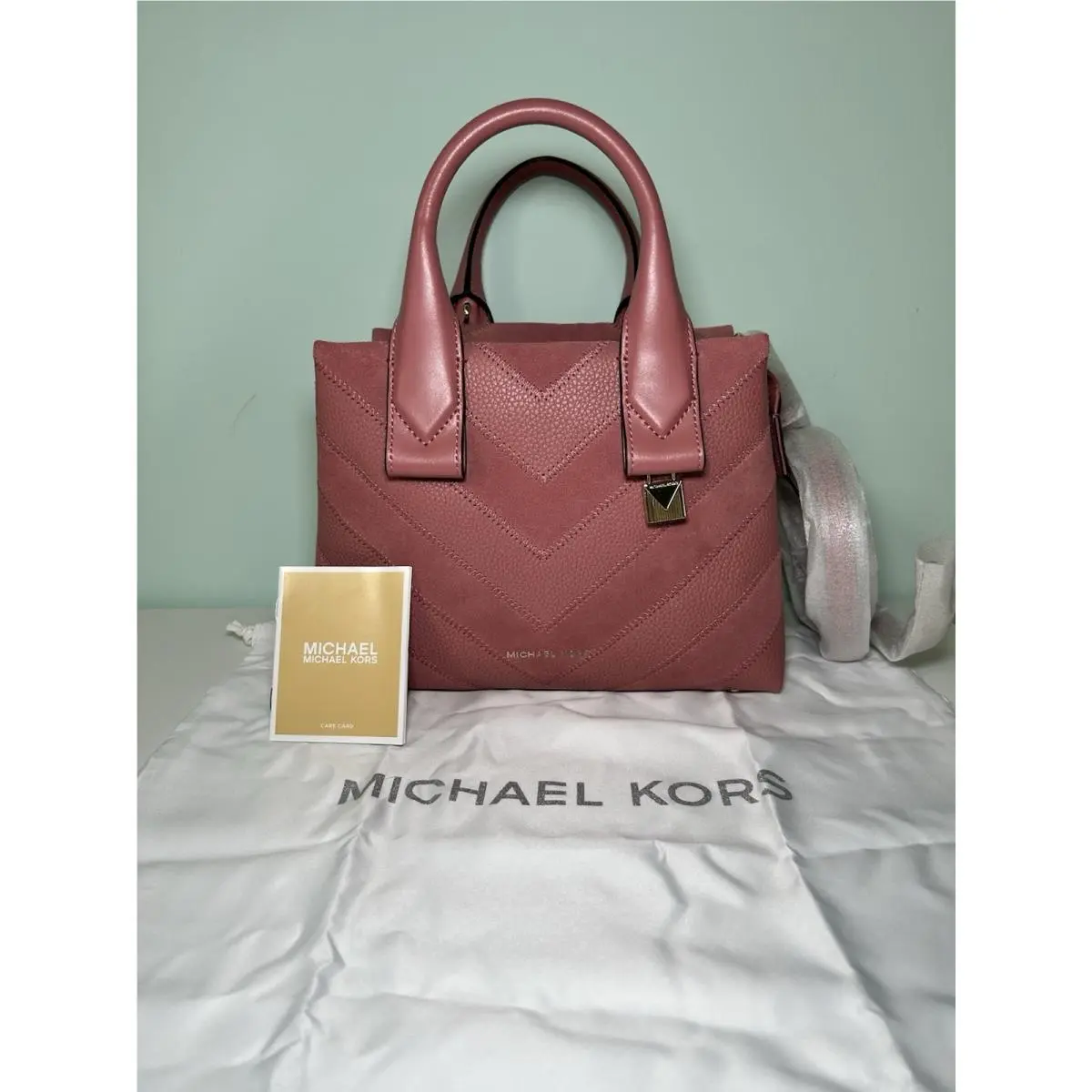 Rollins Satchel Sm. Rose Chevron 30H8TX3500 by Michael Kors