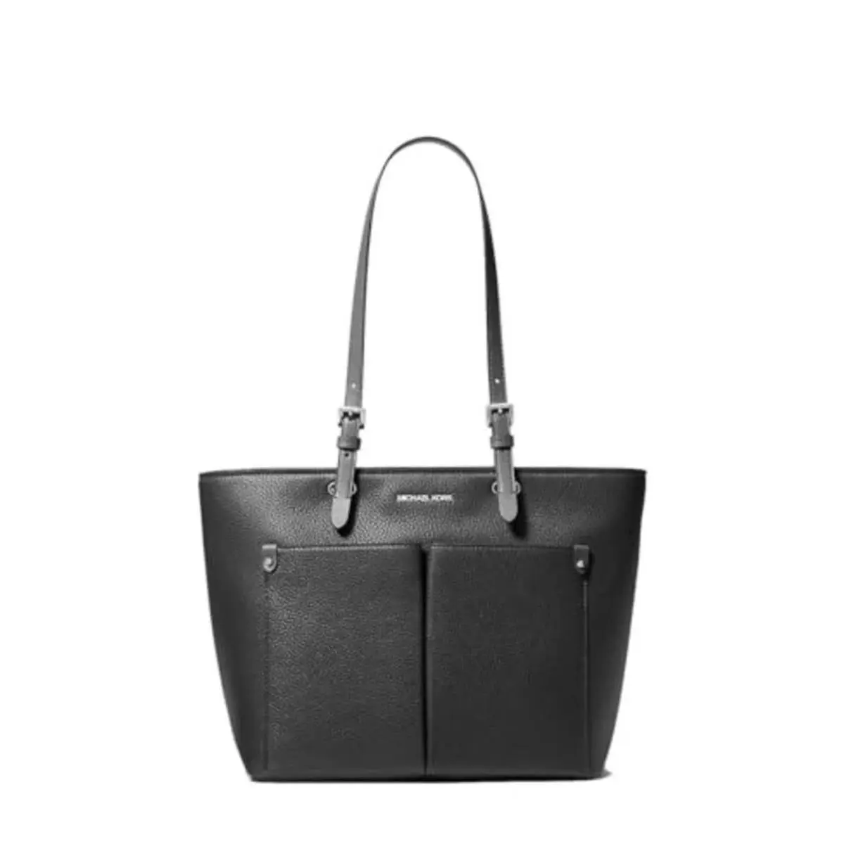 Michael Kors Jet Set Travel Medium Double Pocket Tote Black/silver 35F3GTVT8B