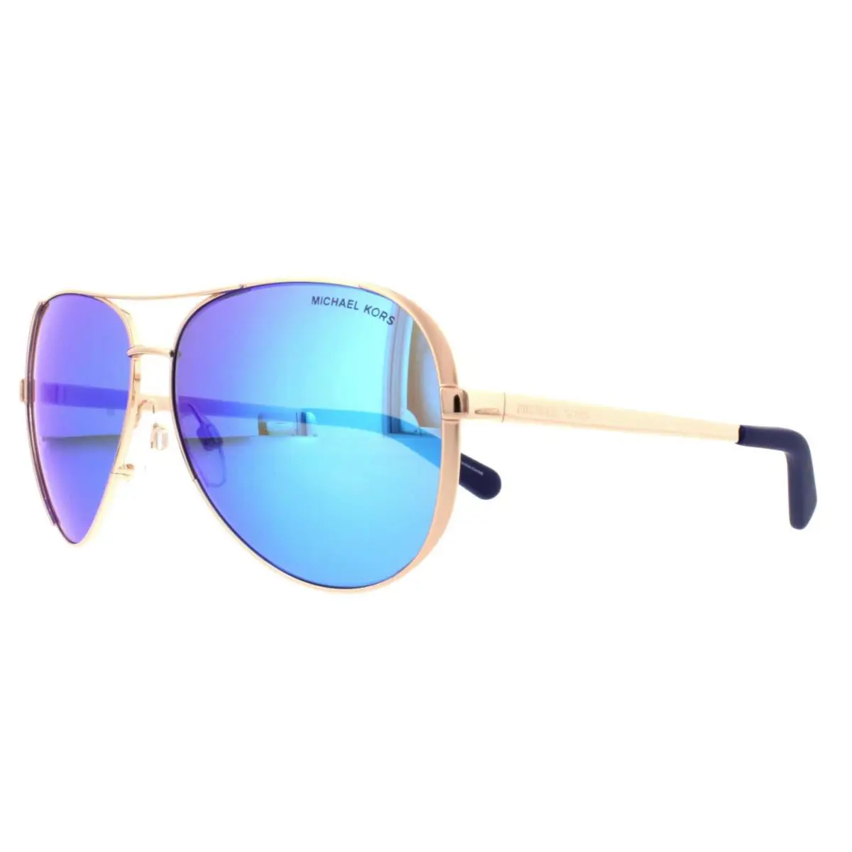 Michael Kors Gold Framed Sunglasses MK 5004 Chelsea 100325 Women Men Blue Mirror - Frame: Gold, Lens: Blue