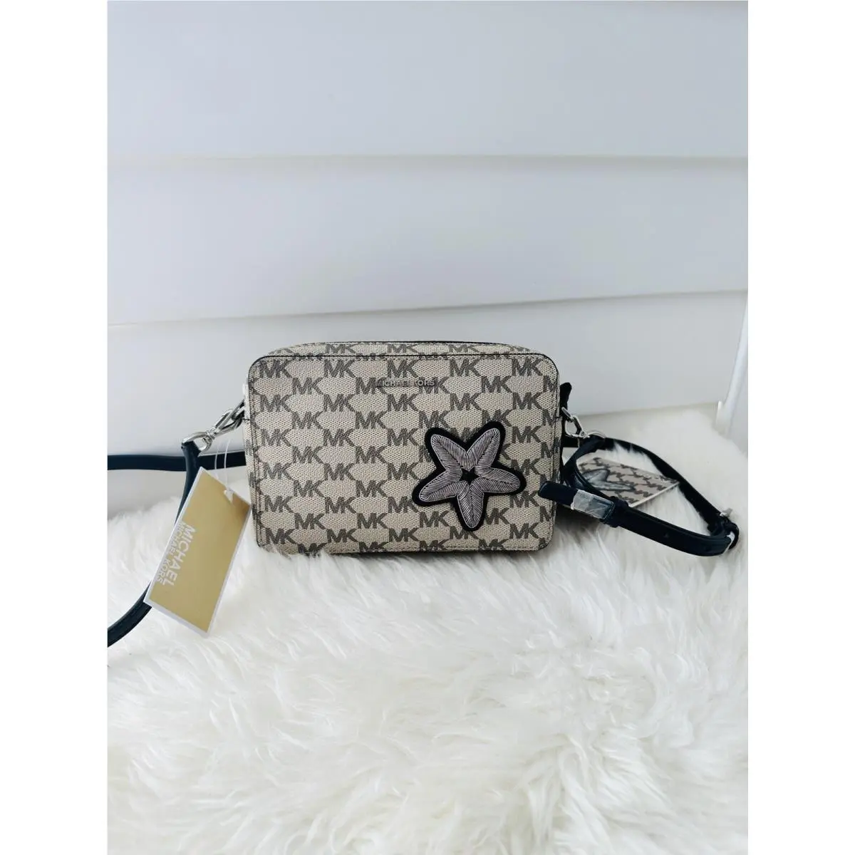 Michael Kors Studio Patches Starfish MK Signature Small Camera Crossbody Bag