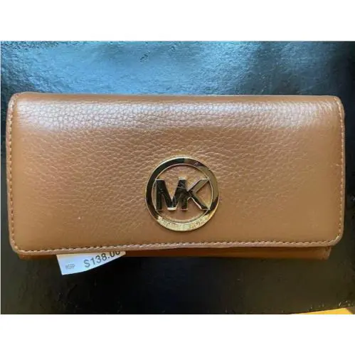 Michael Kors Brown Leather Clutch Wallet w Tags