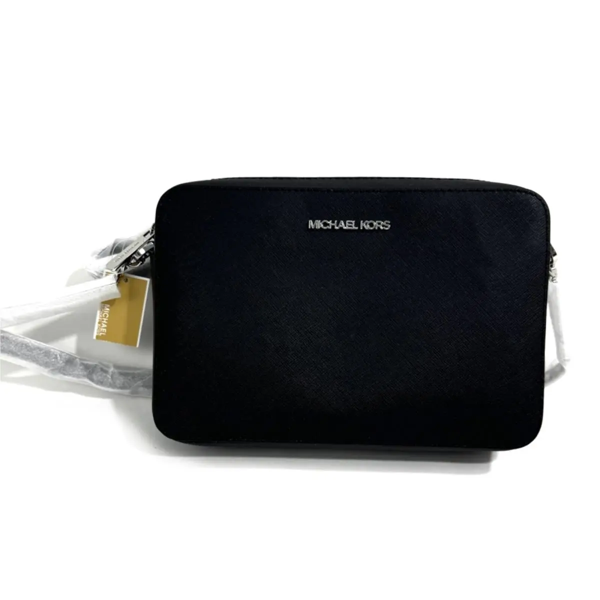 Kors Jet Set Black Large Saffiano Leather Crossbody Bag by Michael Kors
