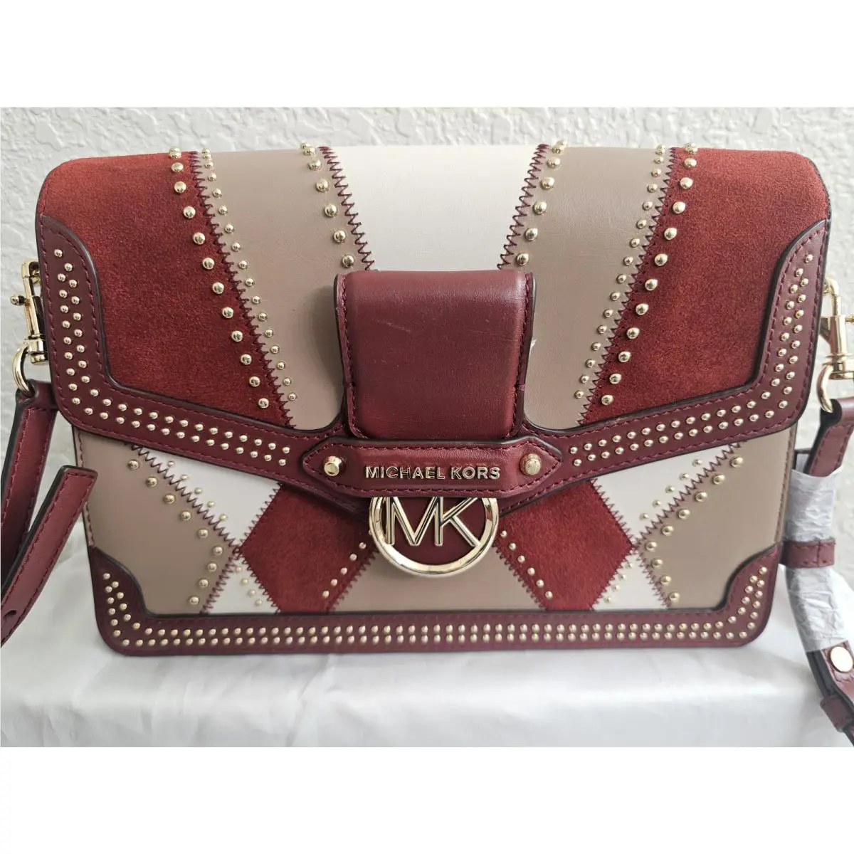 Michael Kors Women`s Jessie Large Flap Shoulder Bag Brandy/multi