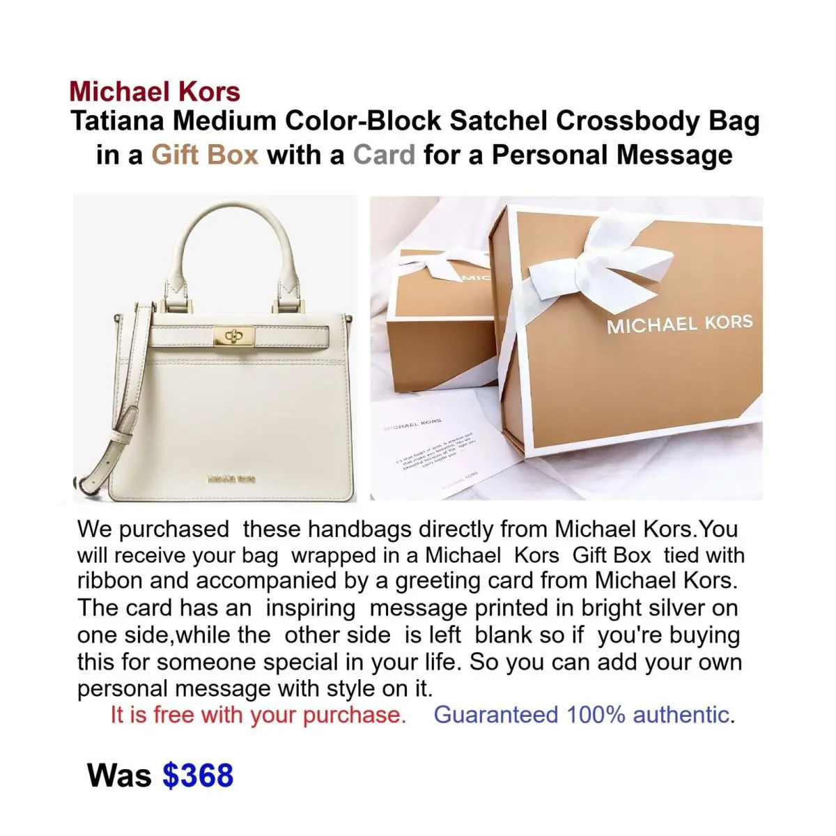 Kors Tatiana Medium Satchel Crossbody Bag Lt Cream