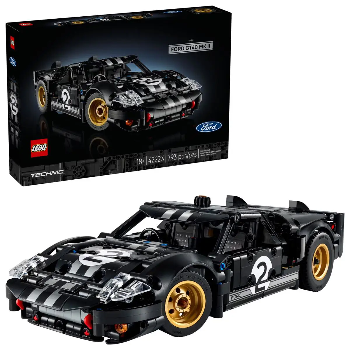Lego Technic 1966 Ford GT40 Mkii Race Car Building Set For Adults