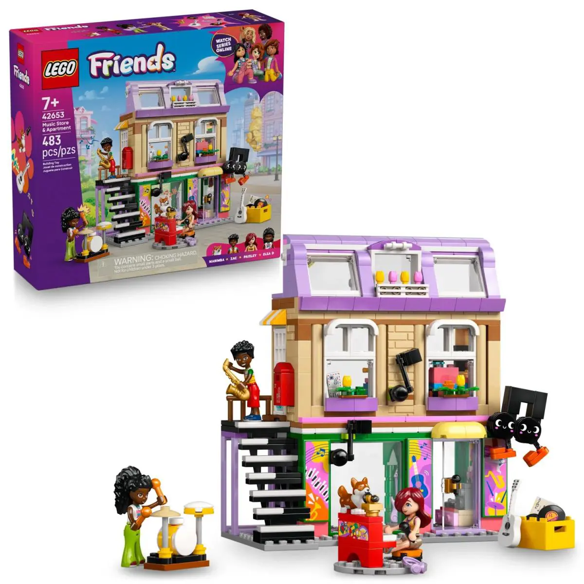 Lego Friends Music Store Apartment Building Set - Interactive Storytelling