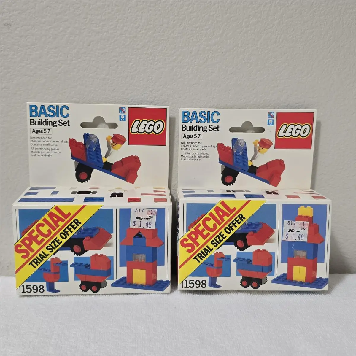 Vintage Lego Set 1598 Basic Building Set 1987 - 2 Boxes Nos