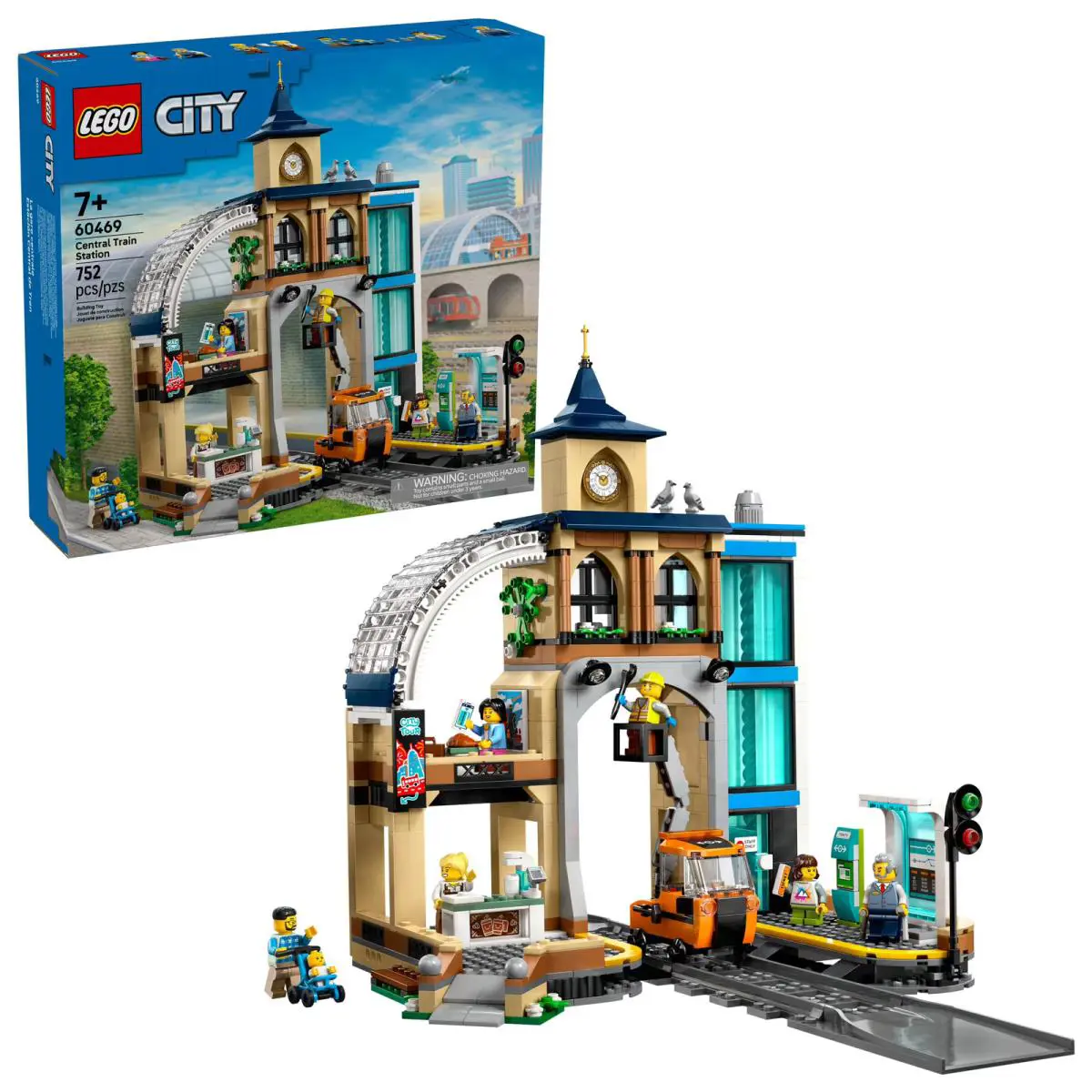 Lego City Central Train Station Building Toy - Multi-level Pretend Play Set