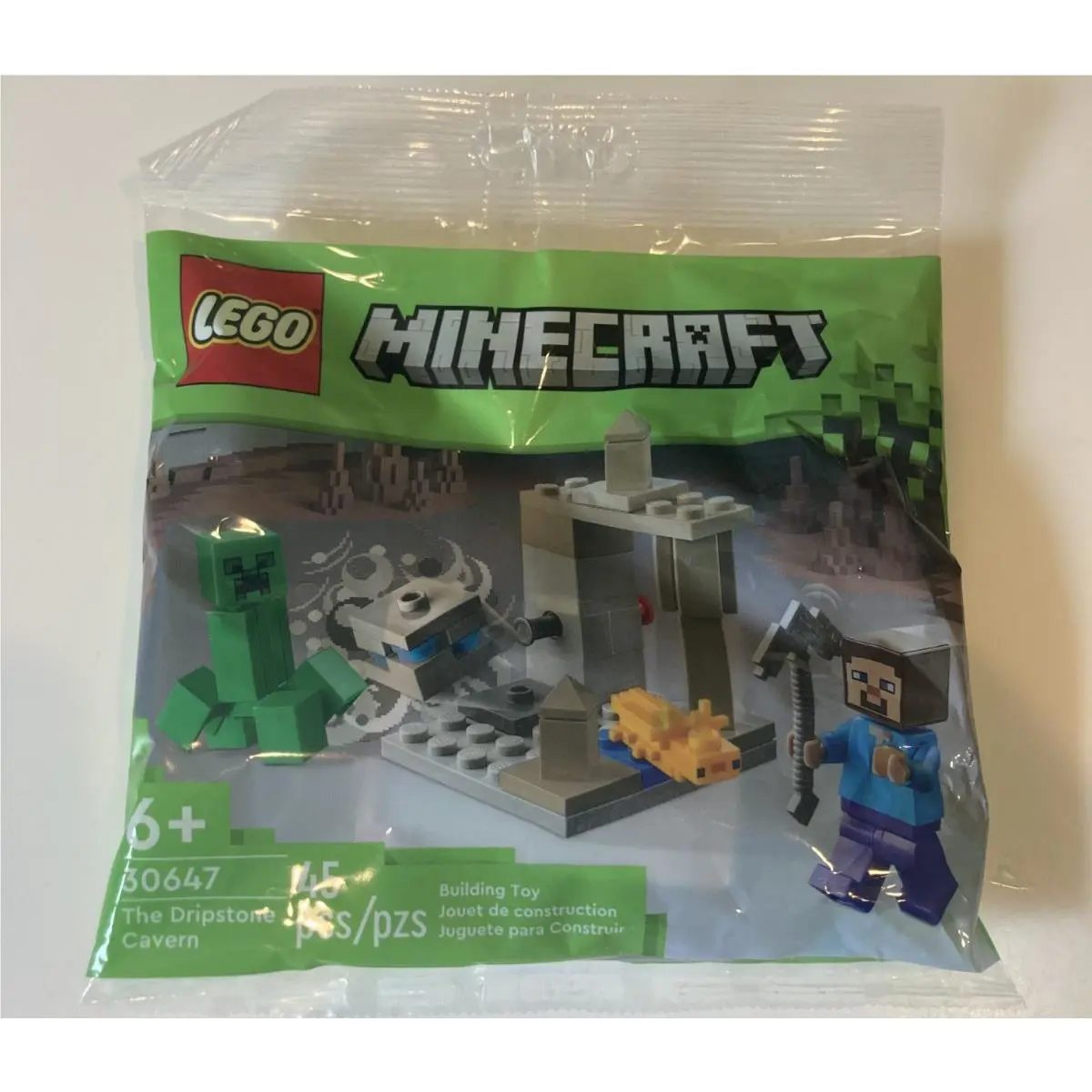 Lego Minecraft 30647 The Dripstone Cavern Set W/steve Minifig Retired Product