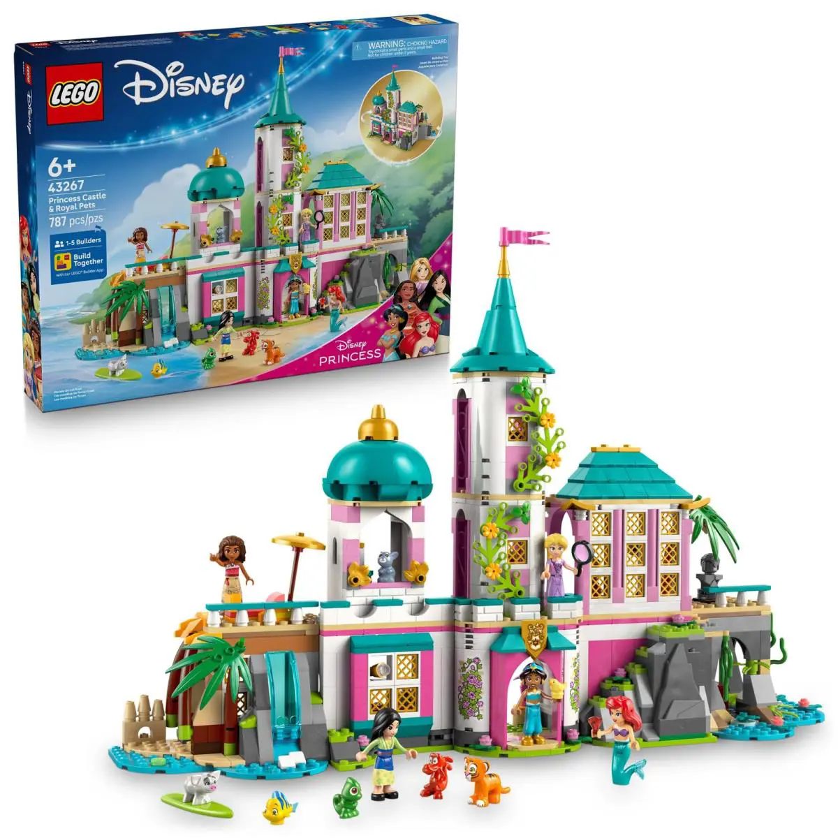 Lego Disney Princess Castle Royal Pets Kids Toy - Pretend Play Building Set fo