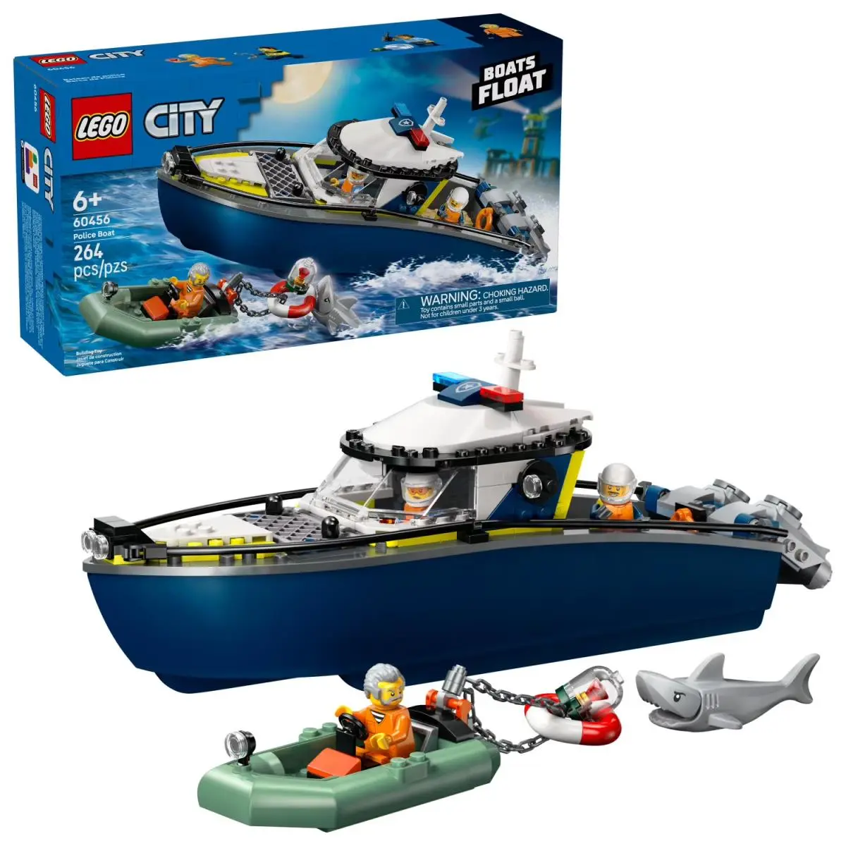 Lego City Police Boat Chase Building Toy For Kids - Pretend Play Set For