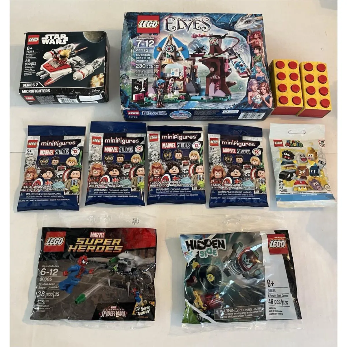 Lego Marvel Spiderman Star War Elves Mario Minifigure 11 Sets